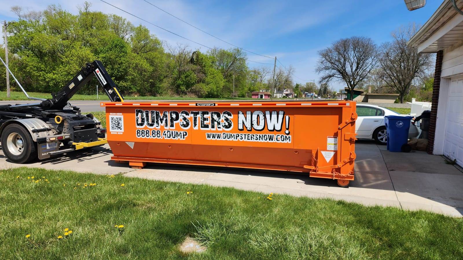 Dumpsters Now roll-off dumpster delivered in Westland MI
