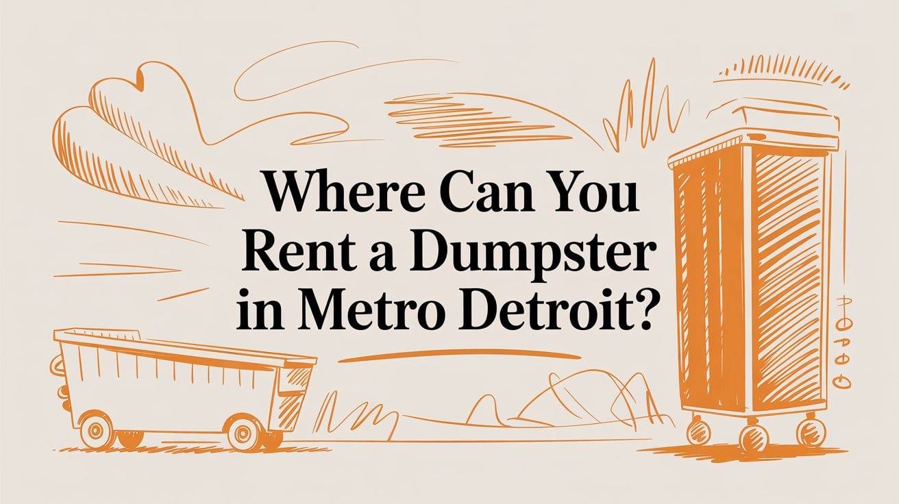 Dumpster rental options in Metro Detroit illustration